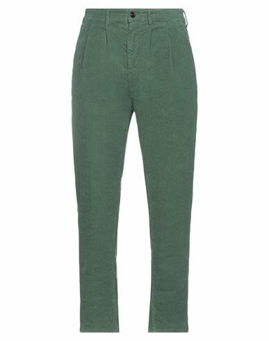 (+) People Man Pants Green Cotton, Elastane Cover