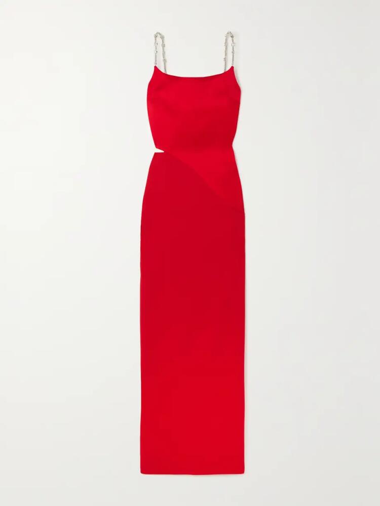 Givenchy - Embellished Cutout Crepe And Satin Gown - Red Cover