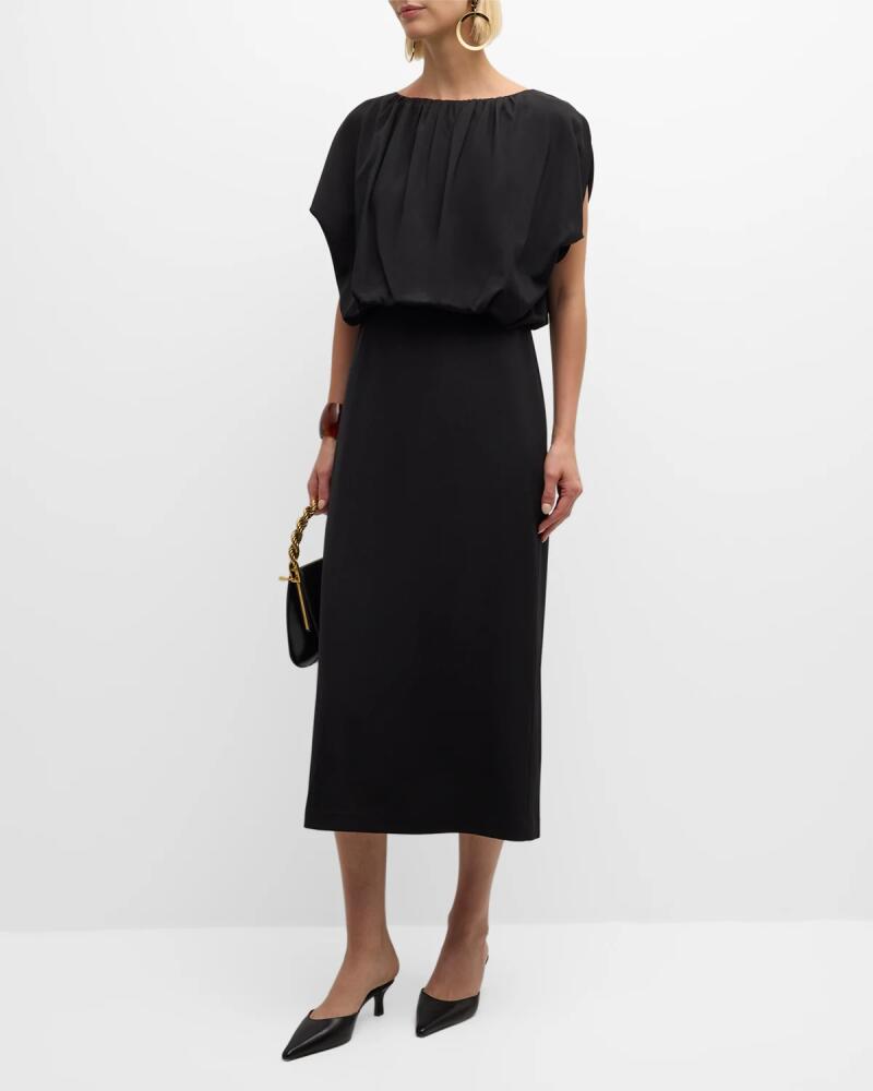 Lafayette 148 New York Split-Sleeve Blouson Midi Dress Cover