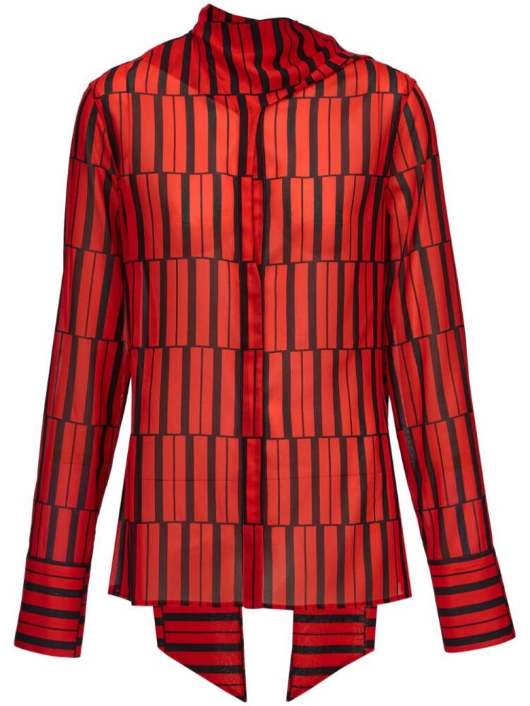 Ferragamo stripe-print long-sleeve shirt - Red Cover