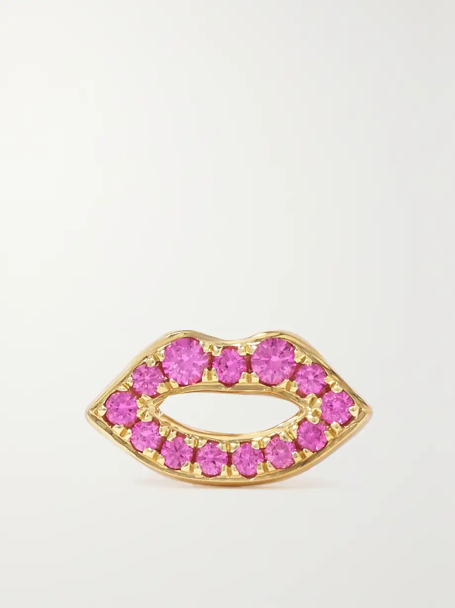 Robinson Pelham - Lips 14-karat Gold Sapphire Single Earring - One size Cover