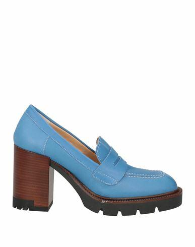 Life Woman Loafers Blue Leather Cover