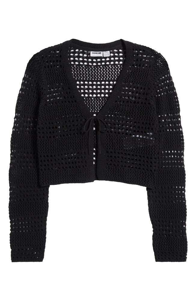 Noisy may Laika Open Stitch Crop Cardigan in Black Cover