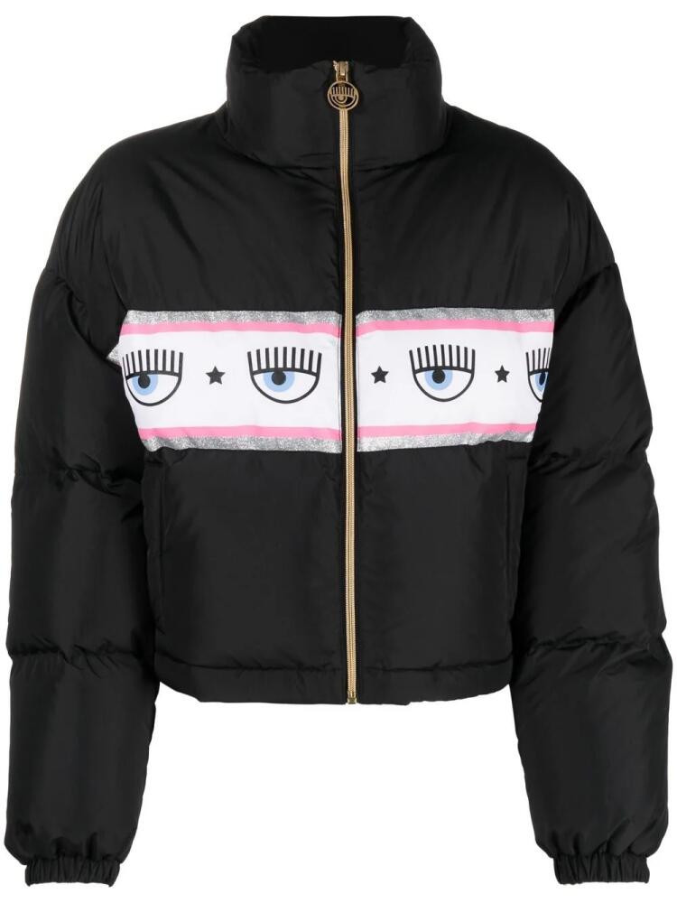 Chiara Ferragni logo-print puffer jacket - Black Cover