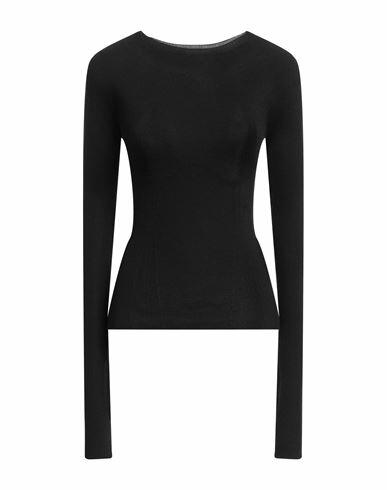 Lanvin Woman Sweater Black Cashmere, Virgin Wool, Silk Cover