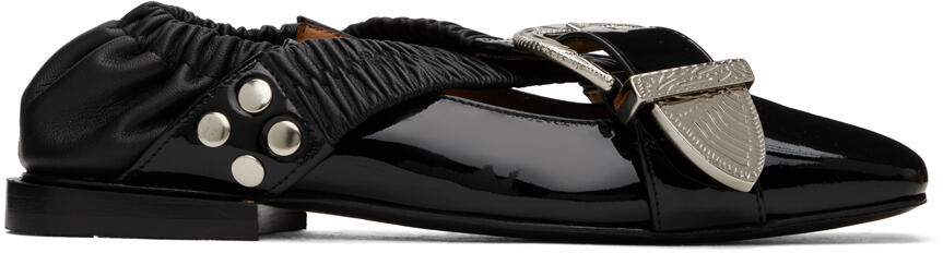 Toga Pulla Black Buckle Ballerina Flats Cover