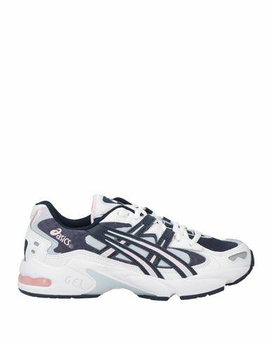 Asics Woman Sneakers Navy blue Leather, Textile fibers Cover