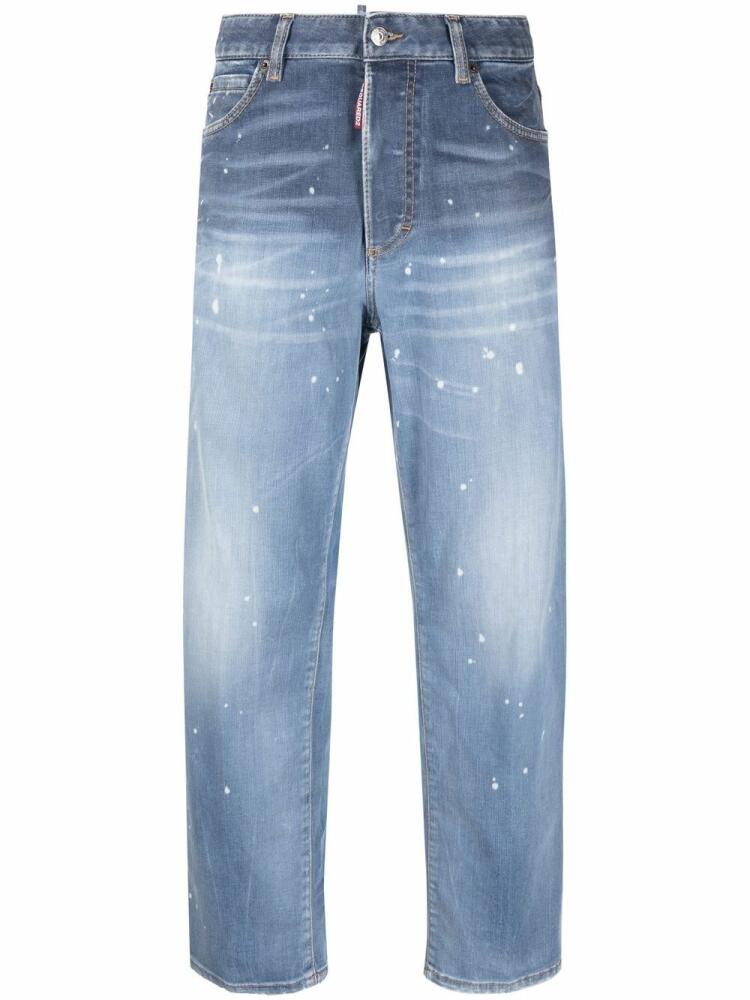 DSQUARED2 distressed straight-leg jeans - Blue Cover