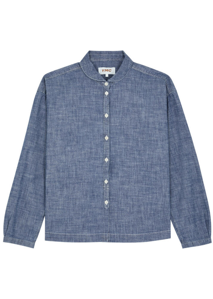 Ymc Marianne Cotton Chambray Shirt - Light Blue Cover