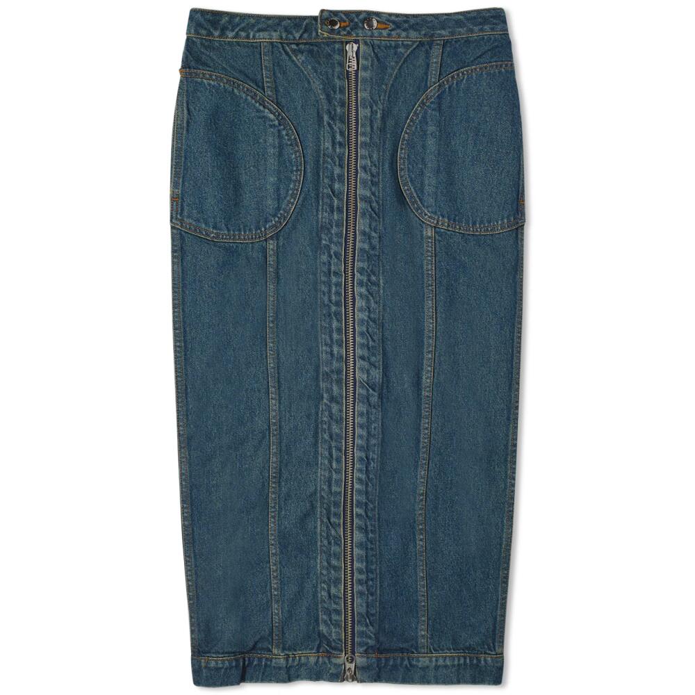 Eckhaus Latta Women's Denim Zip Skirt in New Blue Cover