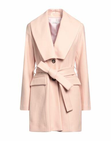 Biancoghiaccio Woman Coat Light pink Acrylic, Polyethylene, Wool Cover