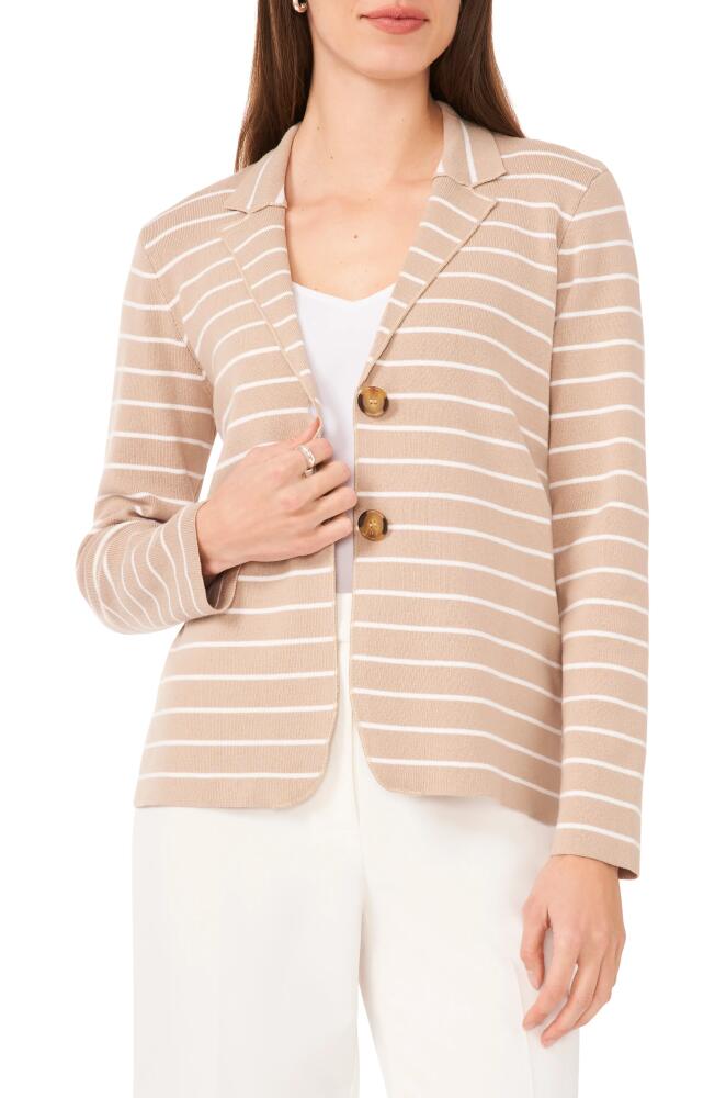 halogen(r) Stripe Knit Blazer in Oxford Tan Cover