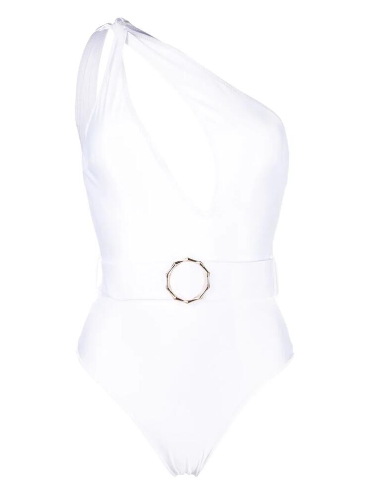 Noire Swimwear cut-out belted-waist swimsuit - White Cover