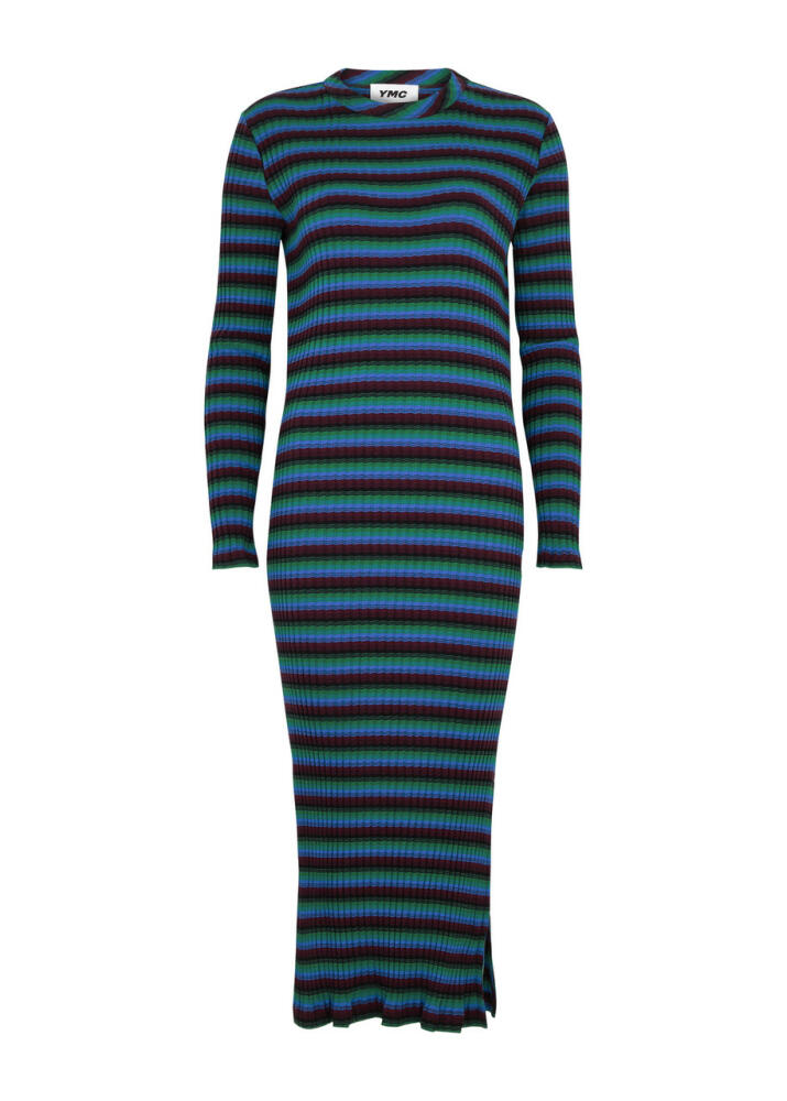 Ymc Raindrops Striped Jersey Midi Dress - Cover