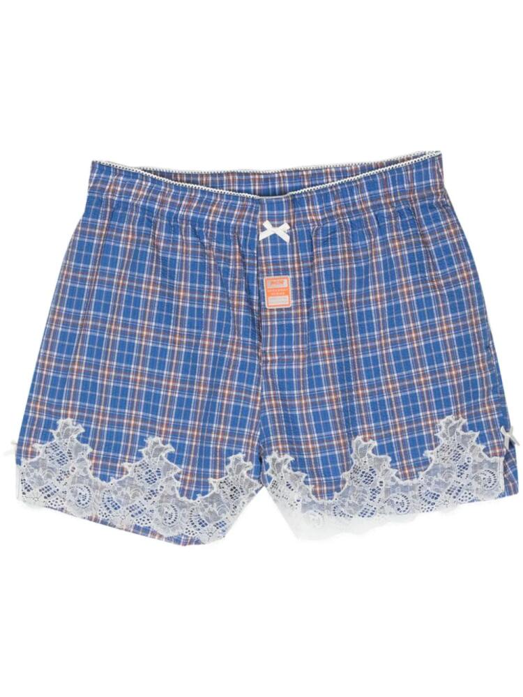 Martine Rose French plaid shorts - Blue Cover