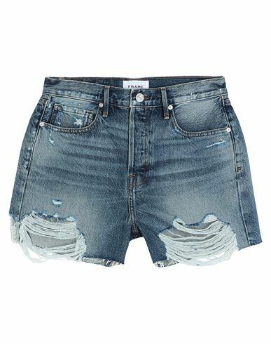 Frame Woman Denim shorts Blue Cotton, Re-Used Cotton Cover