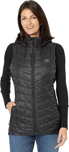 L.L.Bean Primaloft Packaway Long Vest (Black) Women's Clothing Cover