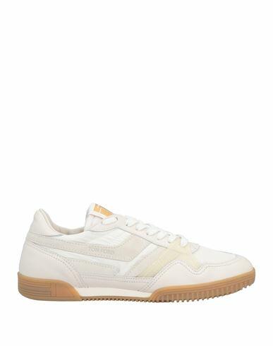 Tom Ford Man Sneakers White Calfskin, Polyamide Cover