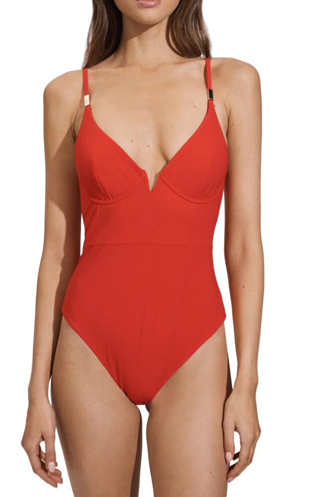 Reiss Amber Back Cutout One-Piece Swimsuit in Red Cover