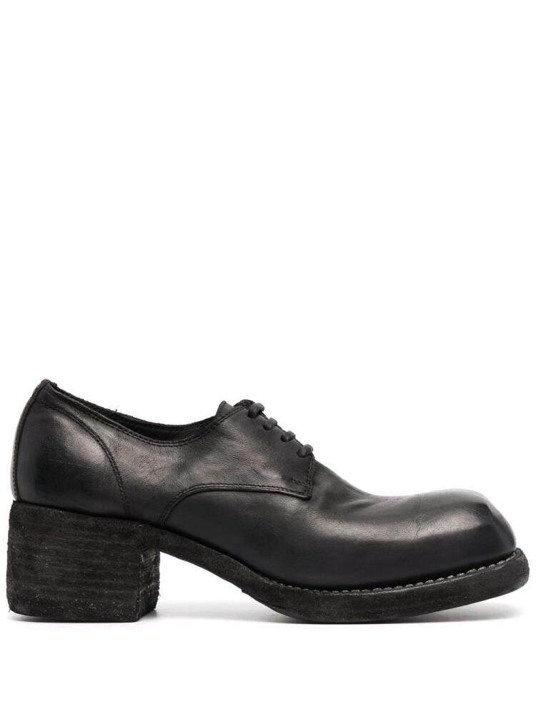 Guidi square-toe leather oxfords - Black Cover