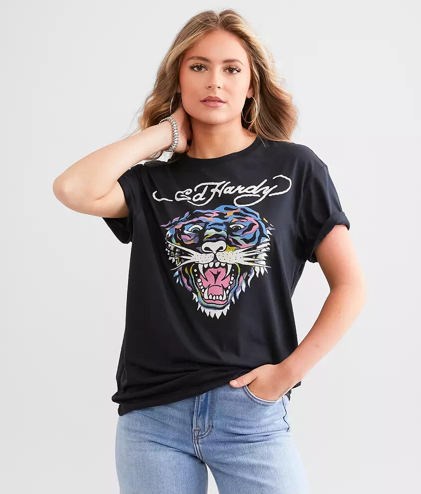 Ed Hardy Tiger Head Throwback T-Shirt Cover