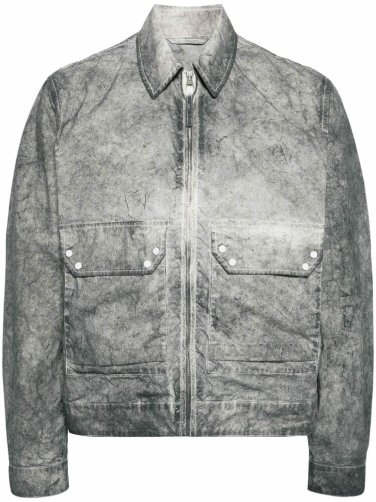 Ten C zip-up distressed-effect shirt jacket - Grey Cover