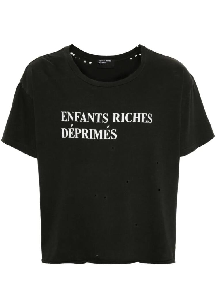 Enfants Riches Déprimés logo-print distressed T-shirt - Black Cover