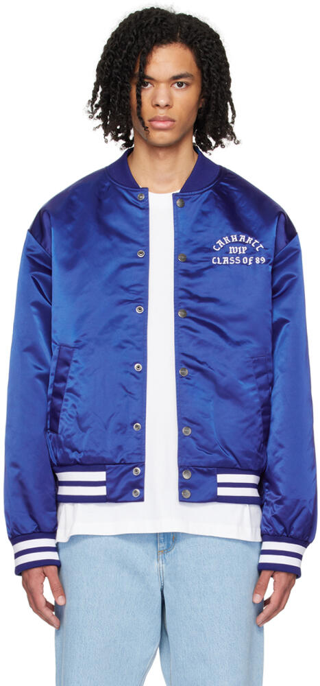 Carhartt Work In Progress Blue 'Class of 89' Bomber Jacket Cover