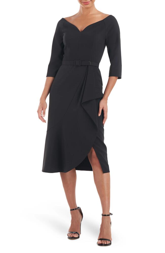 Kay Unger Izzy Belted Cocktail Dress in Black Cover