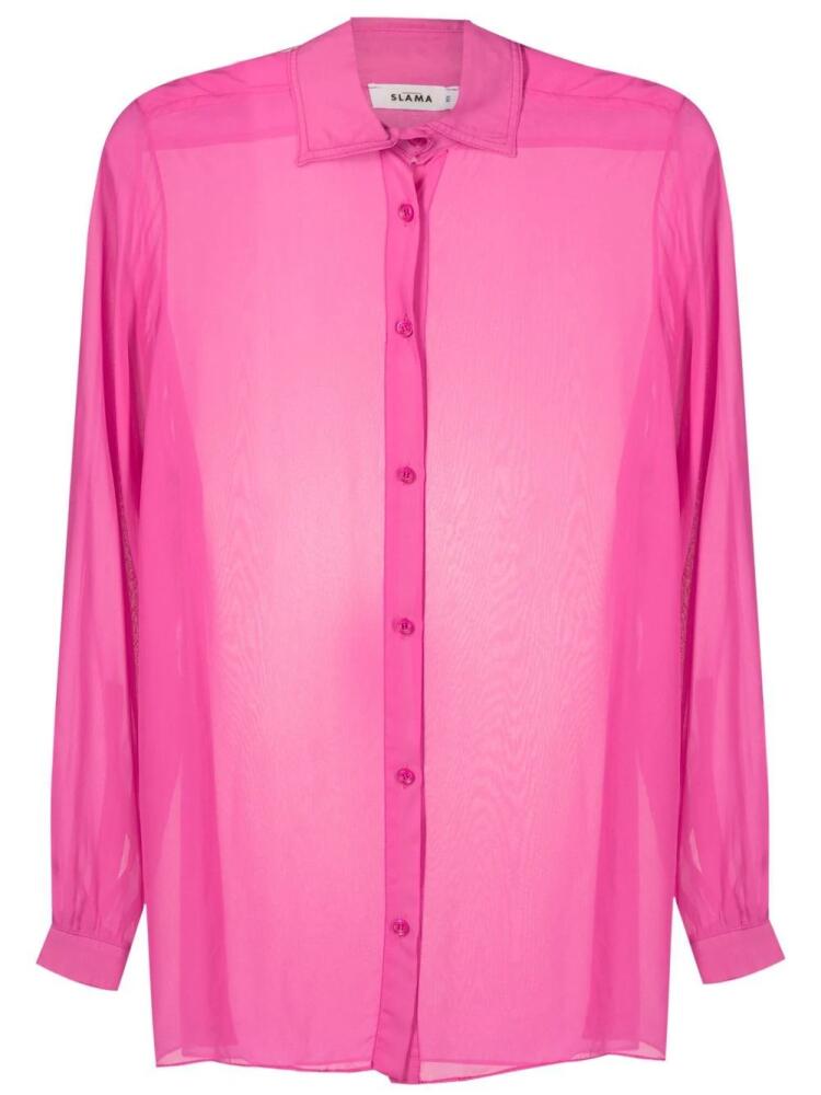 Amir Slama long-sleeved sheer shirt - Pink Cover