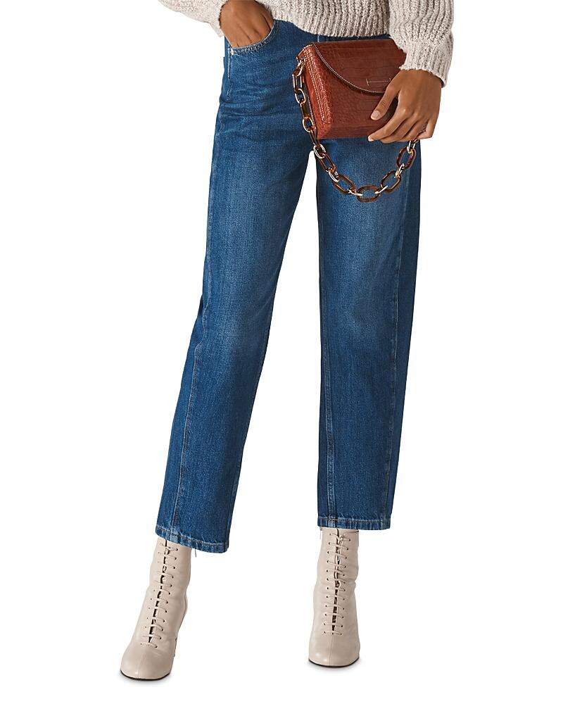 Whistles High-Rise Cropped Barrel-Leg Jeans in Denim Cover