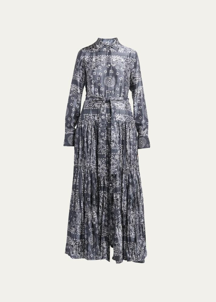 Golden Goose Bandana Print Long Sleeve Maxi Shirtdress Cover