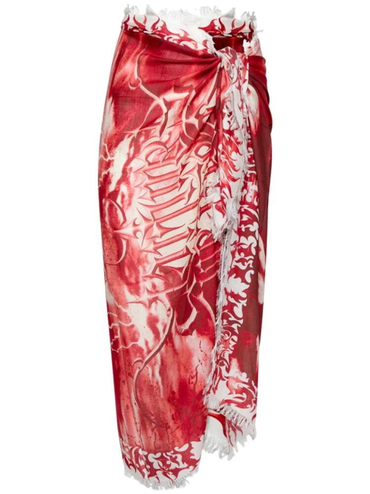 Jean Paul Gaultier Diablo abstract-print beach cover-up - White Cover