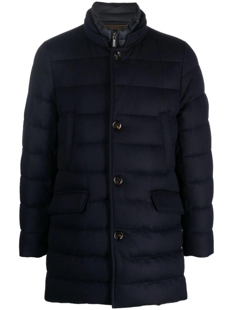 Moorer padded zip-up coat - Blue Cover