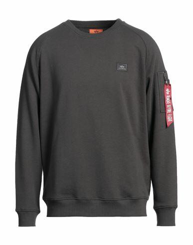 Alpha Industries Man Sweatshirt Steel grey Cotton, Polyester Cover