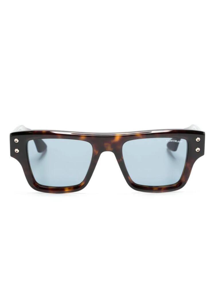 Montblanc tortoiseshell-effect square-frame sunglasses - Brown Cover