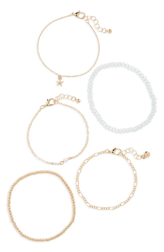 BP. Set of 5 Bracelets in Gold- White Cover