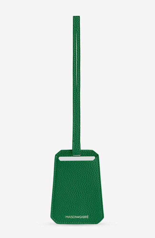 MAISON de SABRÉ Leather Luggage Tag in Emerald Green Cover