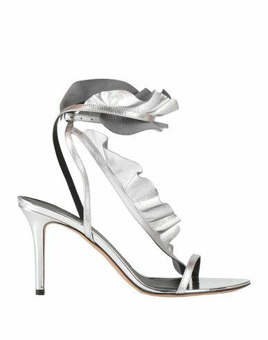 Isabel Marant Woman Sandals Silver Lambskin Cover