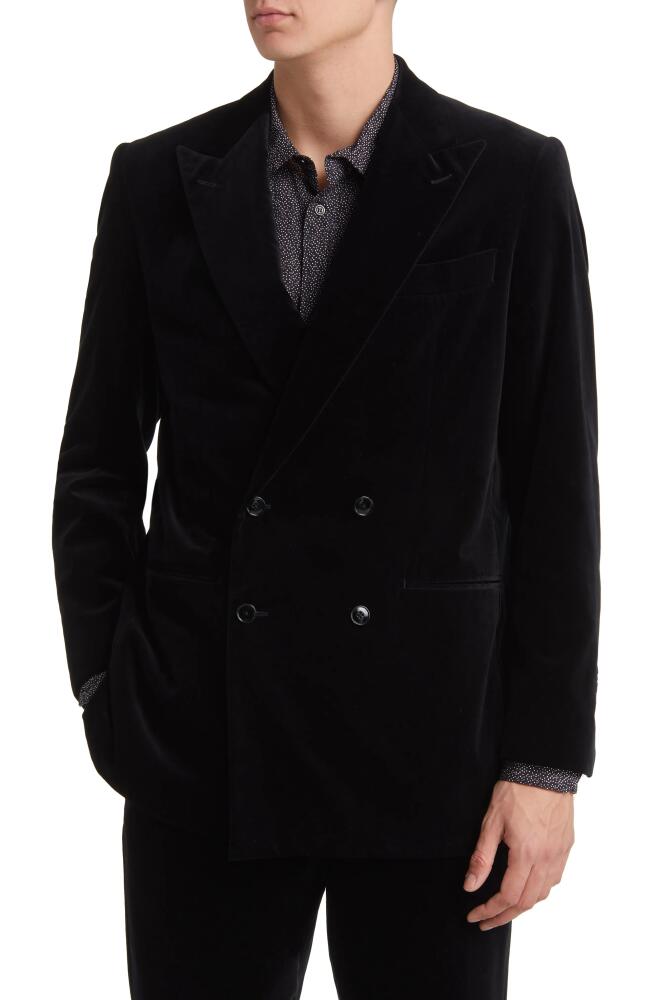 BLK DNM 77 Double Breasted Cotton Sport Coat in Black Velvet Cover