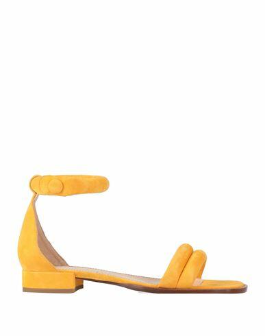 Antonio Barbato Woman Sandals Ocher Soft Leather Cover