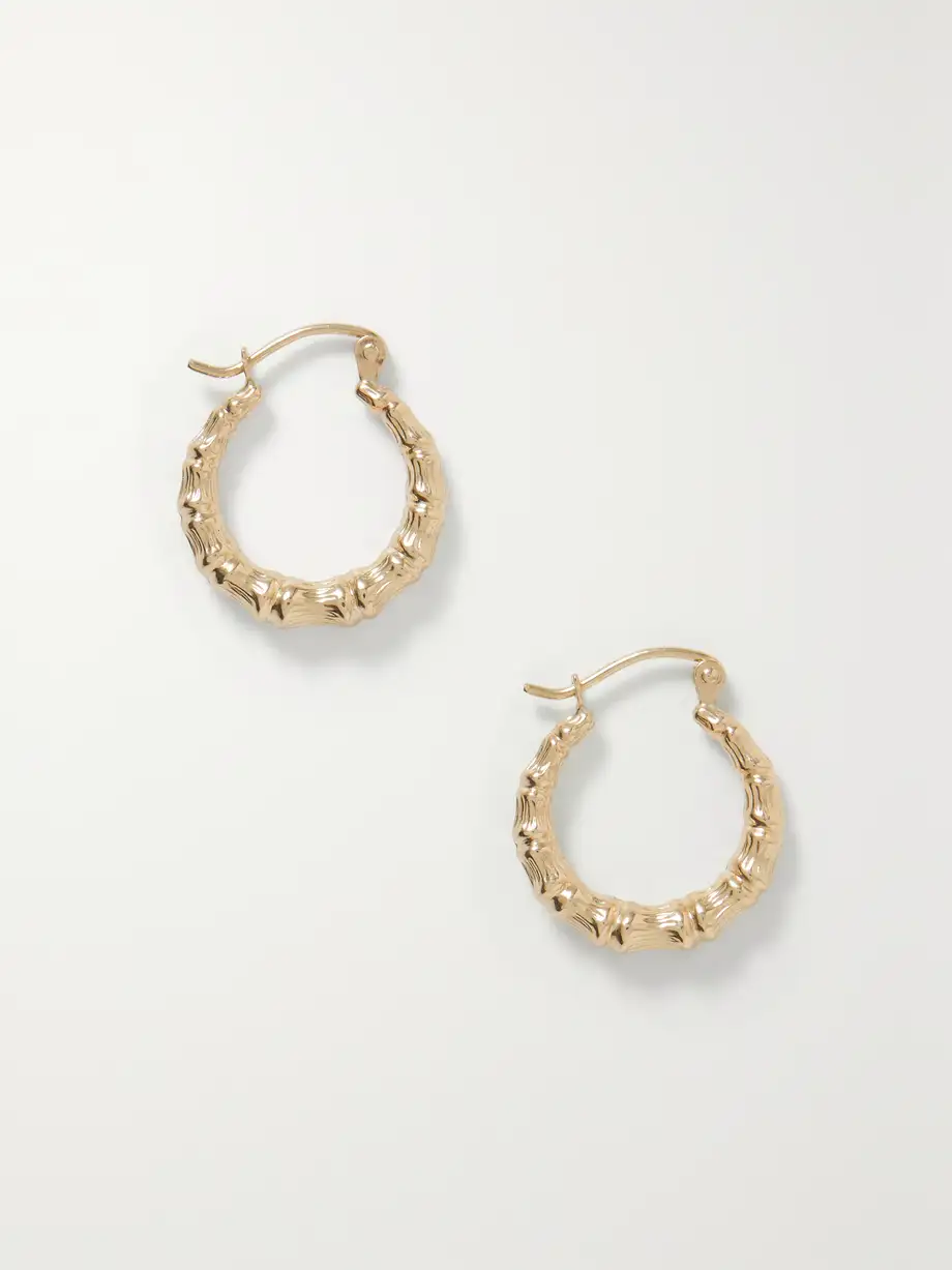 Loren Stewart - + Net Sustain Mini Bamboo 14-karat Recycled Gold Hoop Earrings - One size Cover