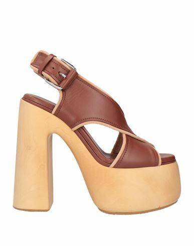 Casadei Woman Mules & Clogs Brown Leather Cover