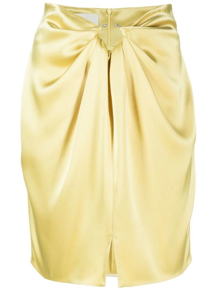 Nanushka draped satin mini skirt - Yellow Cover