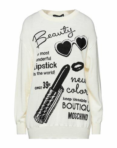 Boutique Moschino Woman Sweater Ivory Virgin Wool, Acrylic Cover