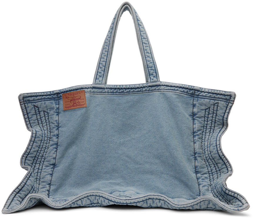 Y/Project Blue Maxi Wire Cabas Denim Tote Cover