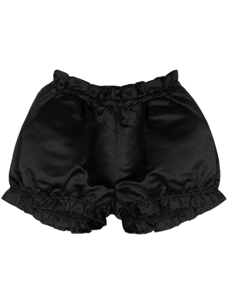 Cynthia Rowley ruffle-edge satin bloomer shorts - Black Cover