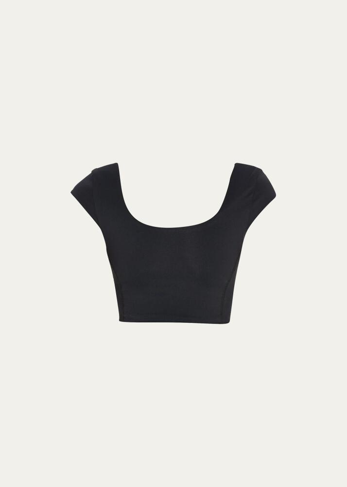 Live the Process Jet Twisted Cap-Sleeve Bra Cover