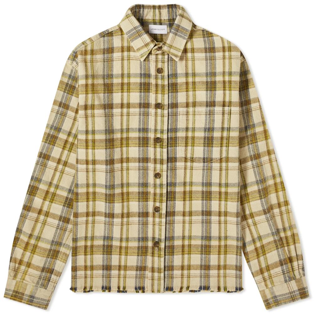 John Elliott Men's Hemi Plaid Shirt in Neutrals Cover