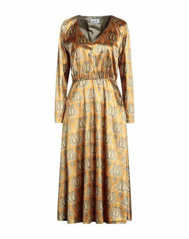 Niū Woman Midi dress Yellow Acetate, Polyester Cover